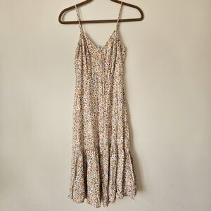 Mimi Chica Dress Women's S Floral Cottagecore‎ Midi Button Front Spaghetti Strap